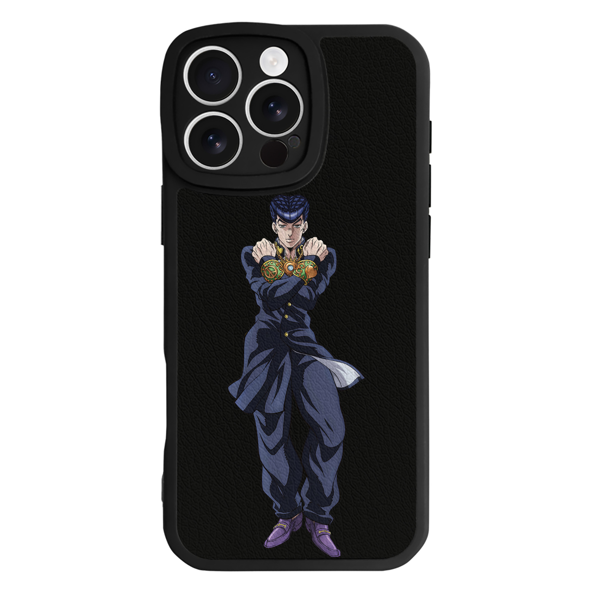 （画像用） ジョジョの奇妙な冒険 ひがしかた じょうすけ JoJo's Bizarre Adventure Higashikata Josuke 【iPhone 16シリーズ対応】シリコンスマホケース（レザー調） 材質：シリコン